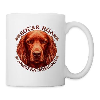 Celtischer Irish Setter Kreis - Tasse - Weiß - Rechts