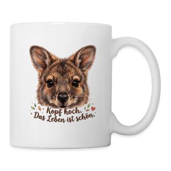 Kopf hoch: Das Leben ist schön - Tasse - Weiß - Rechts