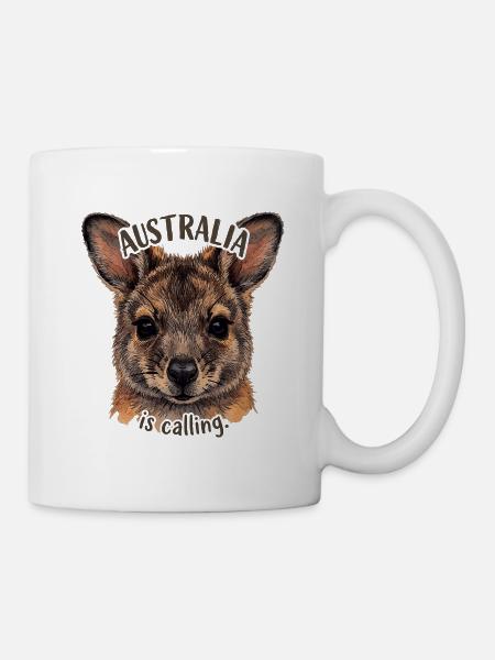 Australien ruft: Beuteltierportrait - Tasse - Weiß