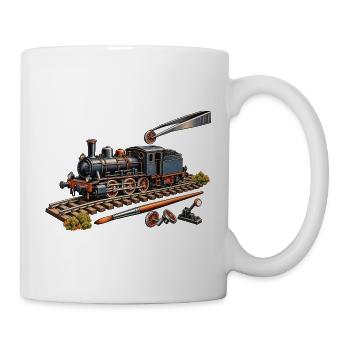 Dampflok im Modellbau - Tasse - Weiß - Rechts