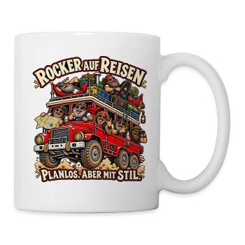 Rocker auf Reisen - Planlos aber mit Stil - Tasse - Weiß - Rechts