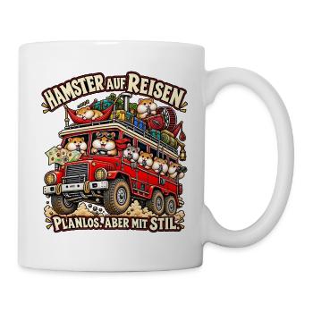 Hamsterreise mit Stil - Tasse - Weiß - Rechts