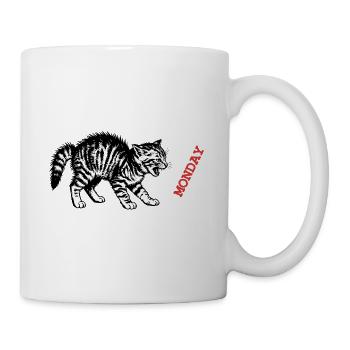 Anti Monday Kitten - Tasse - Weiß - Rechts