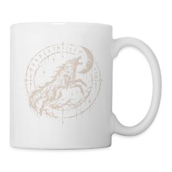 Der Wolf, der den Mond jagt - Tasse - Weiß - Rechts