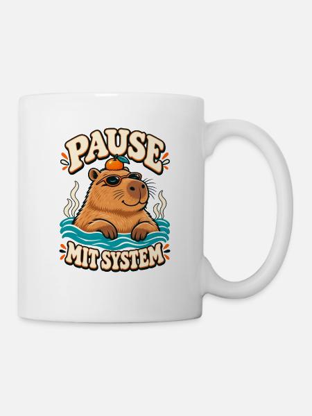Pause mit System Capybara - Tasse - Weiß