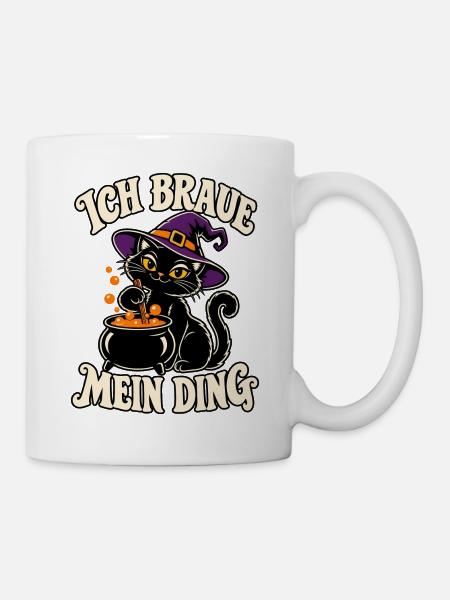 Ich braue mein Ding Katze - Tasse - Weiß