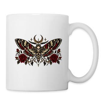 Totenkopfschwärmer Gothic Motte - Tasse - Weiß - Rechts