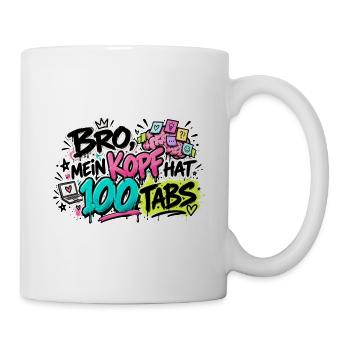 Bro Kopf 100 Tabs Graffiti - Tasse - Weiß - Rechts