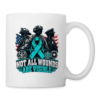 NOT ALL WOUNDS ARE VISIBLE – PTBS Awareness - Tasse - Weiß - Rechts