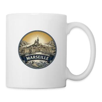 Marseille Frankreich Reiseabzeichen Notre Dame Geschenk - Tasse - Weiß - Rechts