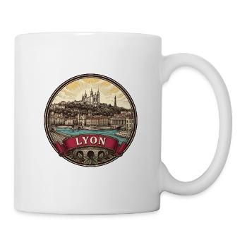 Lyon Frankreich Reiseabzeichen Fourvière Basilique Geschenk - Tasse - Weiß - Rechts