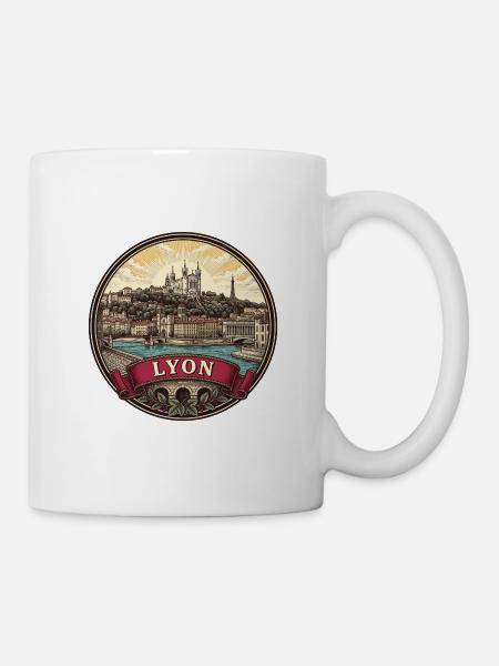 Lyon Frankreich Reiseabzeichen Fourvière Basilique Geschenk - Tasse - Weiß