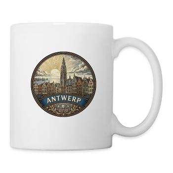 Antwerpen Belgien Reiseabzeichen Kathedralen-Souvenir - Tasse - Weiß - Rechts