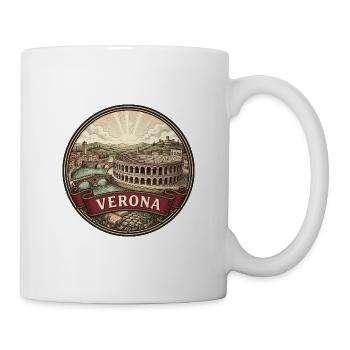 Verona Italien Reiseabzeichen Souvenir der römischen Arena - Tasse - Weiß - Rechts