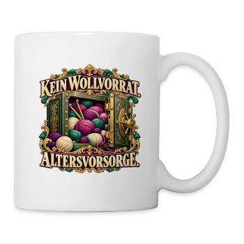 Wolle als Altersvorsorge - Tasse - Weiß - Rechts