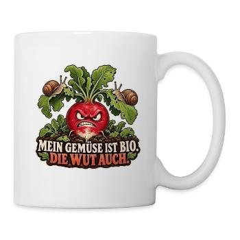 Bio-Gemüse und Bio-Wut - Tasse - Weiß - Rechts