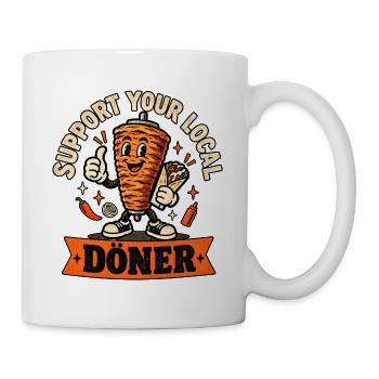Support your local Döner - Tasse - Weiß - Rechts