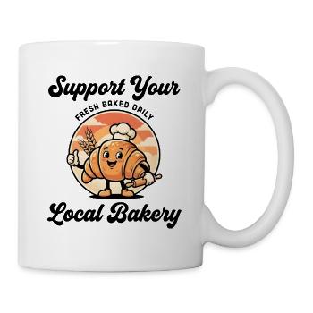 Support your local bakery - Tasse - Weiß - Rechts