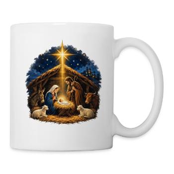 Krippenstern der Heiligen Nacht Weihnachten Jesus - Tasse - Weiß - Rechts