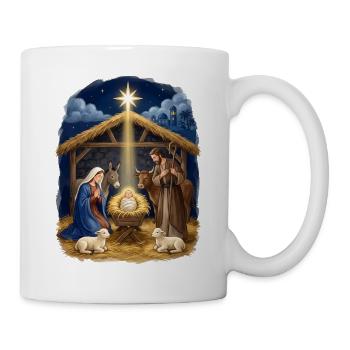 Krippenstern der Heiligen Nacht Weihnachten Jesus - Tasse - Weiß - Rechts