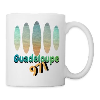 Guadeloupe 971 Strand- und Urlaubsfarben - Tasse - Weiß - Rechts