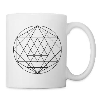 Symbol der heiligen Geometrie-Dreiecke - Tasse - Weiß - Rechts