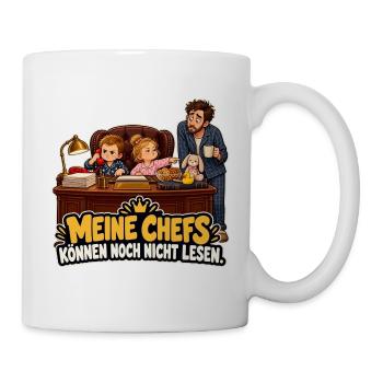 Kleine Chefs ohne Lesekenntnisse - Tasse - Weiß - Rechts