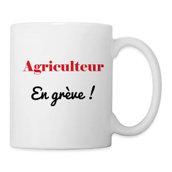 BAUER. STREIK. DEMONSTRATION. ARBEIT. HUMOR - Tasse - Weiß - Rechts
