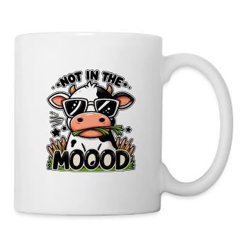 Not in the Mood – Lustige Kuh mit Sonnenbrille - Tasse - Weiß - Rechts