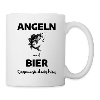 Angeln und Bier - Tasse - Weiß - Rechts