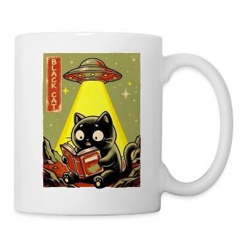 Leseabend unter UFO Lichtkatze - Tasse - Weiß - Rechts
