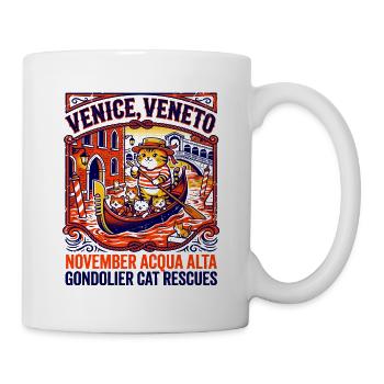 Venice Veneto Gondolier Cat Rescues Novelty - Tasse - Weiß - Rechts