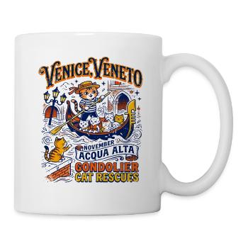 Venice Veneto Gondolier Cat Rescues Acqua Alta - Tasse - Weiß - Rechts