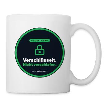 Verschlüsselt. Nicht verschlafen. SSL Nerd - Tasse - Weiß - Rechts