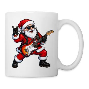 Rockender Weihnachts-Santa mit E-Gitarre - Tasse - Weiß - Rechts