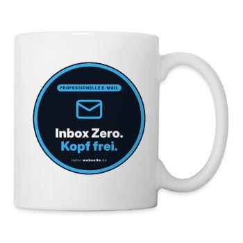 Inbox Zero. Kopf Frei. Büro Shirt - Tasse - Weiß - Rechts