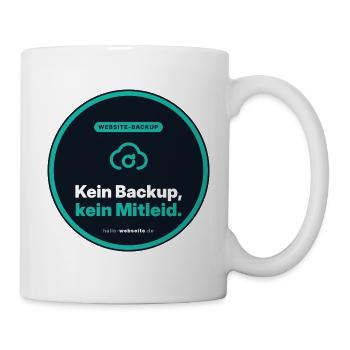 Kein Backup, Kein Mitleid. Admin Shirt - Tasse - Weiß - Rechts