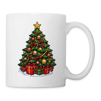 Weihnachtsbaum mit Ornamentenglanz - Tasse - Weiß - Rechts