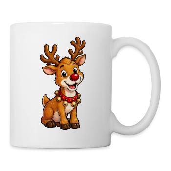 Niedliches Rentier mit Glöckchen - Tasse - Weiß - Rechts