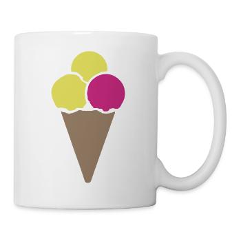 Pastell Eistüte Dreier Scoop - Tasse - Weiß - Rechts