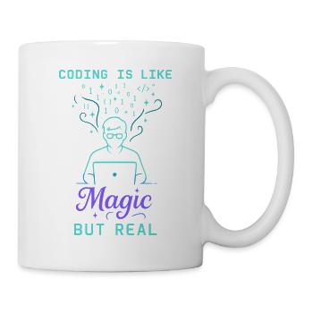 Coding Is Like Magic But Real - Tasse - Weiß - Rechts