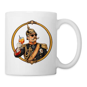 Kaiser Wilhelm mit Sonnenbrille und Cocktail - Tasse - Weiß - Rechts