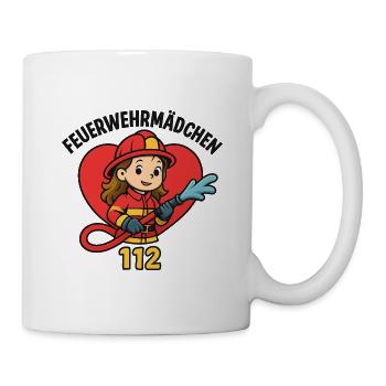 Feuerwehrmädchen 112 Herz - Tasse - Weiß - Rechts