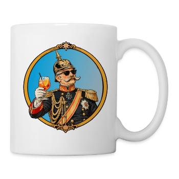Kaiser Wilhelm mit Sonnenbrille und Cocktail - Tasse - Weiß - Rechts
