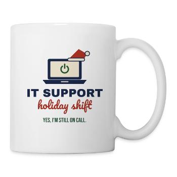 IT Support Holiday Shift – Admin an Weihnachten - Tasse - Weiß - Rechts
