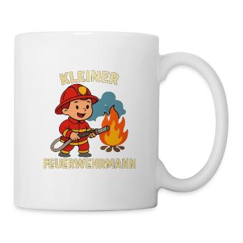 Kleiner Feuerwehrmann Geschenk - Tasse - Weiß - Rechts