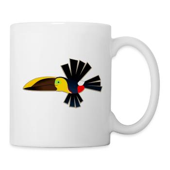 Schrulliger Fukan-Fukan-Kastanien-Mandibel-Toukan - Tasse - Weiß - Rechts