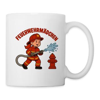 Feuerwehrmädchen Geschenk für Kinder - Tasse - Weiß - Rechts