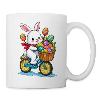 Süßes Osterhasen-Radabenteuer - Tasse - Weiß - Rechts