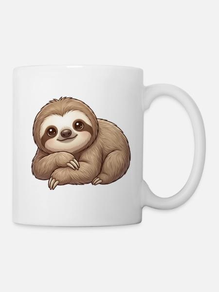 Faultier - Tasse - Weiß